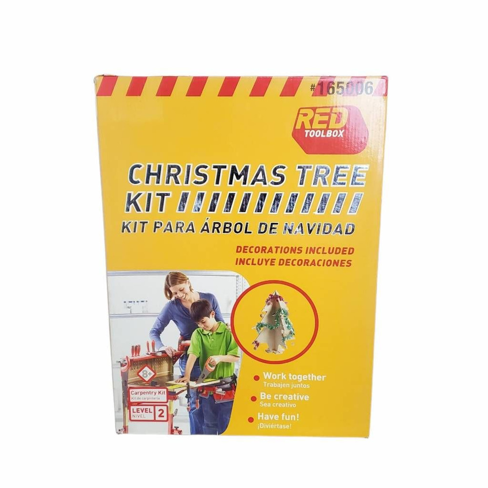 2 Red Toolbox Christmas Tree Kid's Carpentry Kit 165006 Level 2 12.5 X 17" New